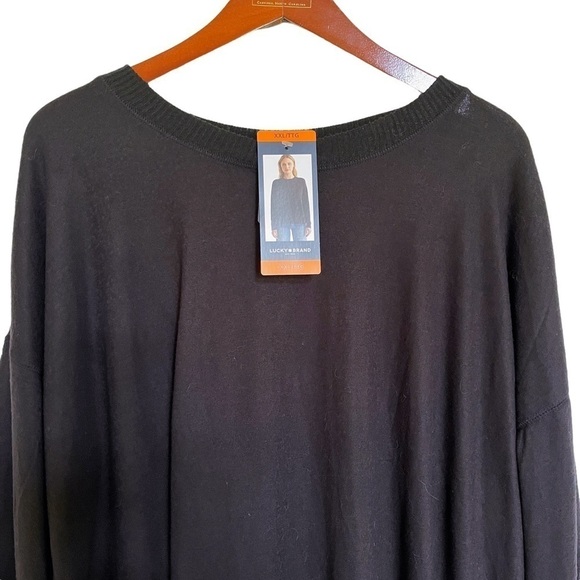 LUCKY BRAND NWT Crewneck Pullover Cozy Sweater Size XXL in Black - Picture 10 of 14